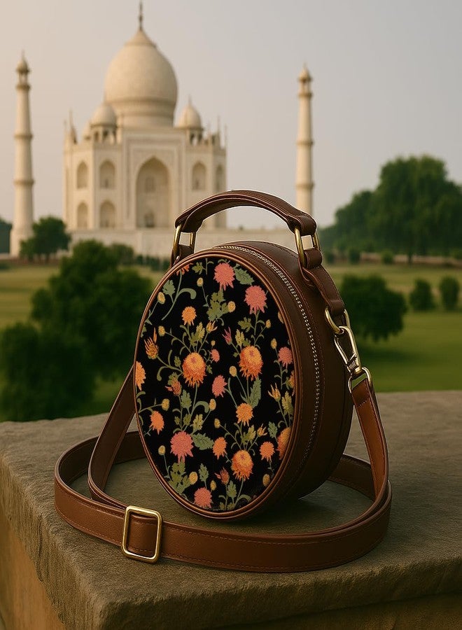 Kalankit Sling Bag for Women | Vegan Leather Crossbody Purse | Compact Everyday Handbag with Adjustable Strap | Stylish Women’s Handbags | Valentine Gift for Wife | Autumn Hues - Image 3